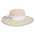 Sun N Sand Pinstripe Bow Flat Top Straw Brimmed Hat
