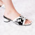 J.Renee Davina Black & White Flowers Low Heel Sandals