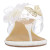J.Renee Flowery Flowers & Butterfly Ivory Sparkle Linen Low Heel Sandal