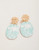 Spartina 449 Blue Palm Leather Dangle Straw Earrings