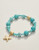 Spartina 449 Starfish Gold Charm Turquoise Beaded Stretch Bracelet