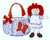 Aurora Classic Raggedy Ann 6" Mini Cloth Doll In Children's Butterfly Purse