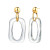 Gold & Honey Clear Oversized Rectangle Hoop Earrings