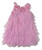 Biscotti Pretty Pink Tulle Layered Rows Satin Flower Trim Neckline Girl's Party Dress