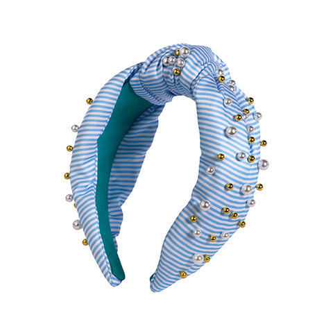 NEW!! Lilly Pulitzer Blue Horizon Coming In Hot Embellished Pearl Knot Headband Lilly Pulitzer Women main image 3