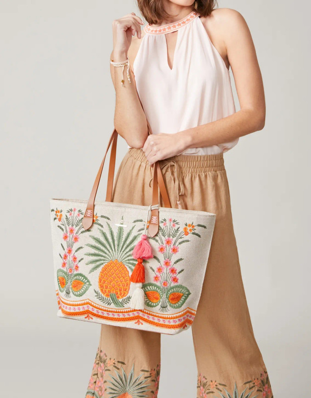 Spartina 449 Alljoy Landing Pineapple Fiesta Tote Bag - Beach