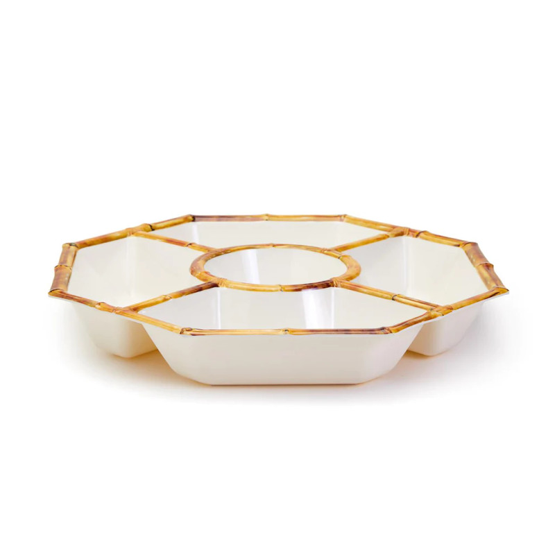Two's Company Bamboo Chip and Dip Dish