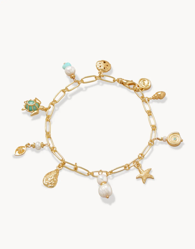 Spartina 449 Ashore Gold Chain Sea Life Charm Bracelet