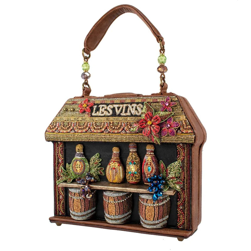 Mary Frances Open Bar Wine Barrels Top Handle Purse - Beach House