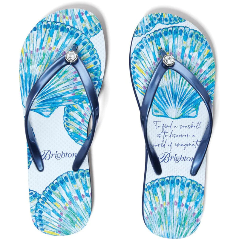 Sea Shell Flip Flop Badge Reels: Embrace Summer Style – 3 Blue