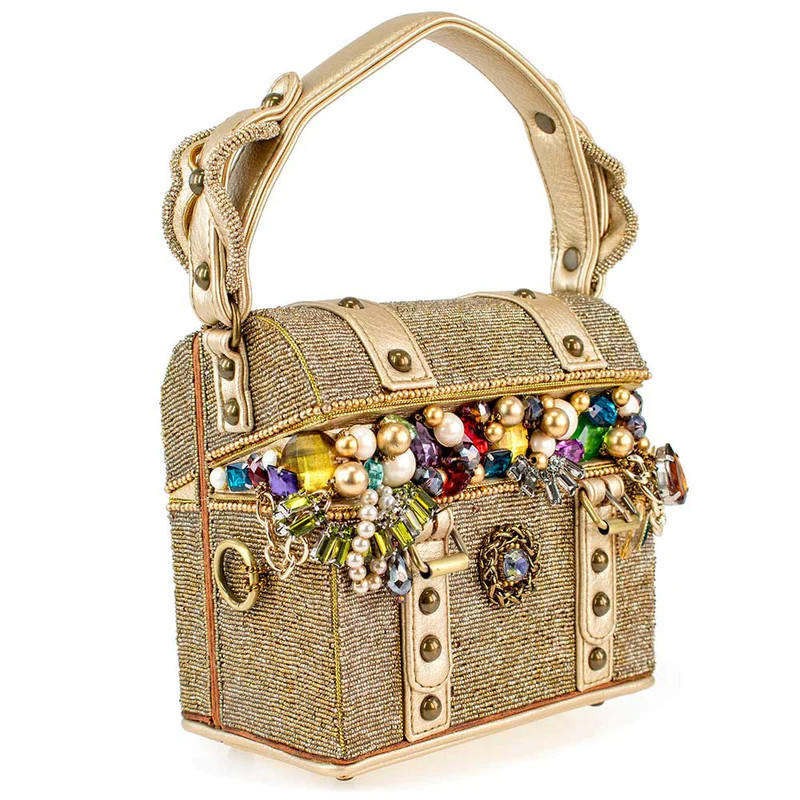 Mary Frances Jeweled Secret Treasure Chest Top Handle Handbag