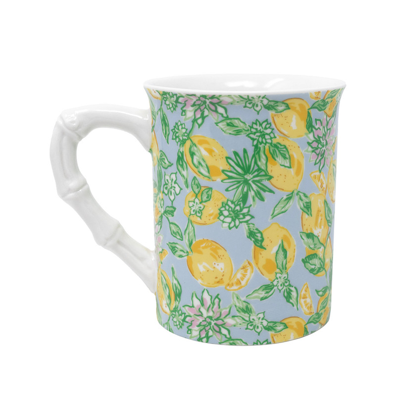 Lilly Pulitzer Ceramic Bamboo Handle Coffee Mug - Beach House Gift
