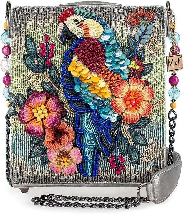 Mary Frances Sitting Pretty Blue Parrot Handbag Crossbody Purse