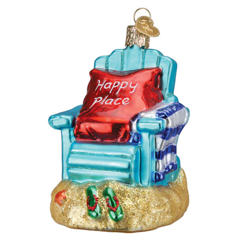Old World Christmas Happy Place Beach Chair Tree Ornament