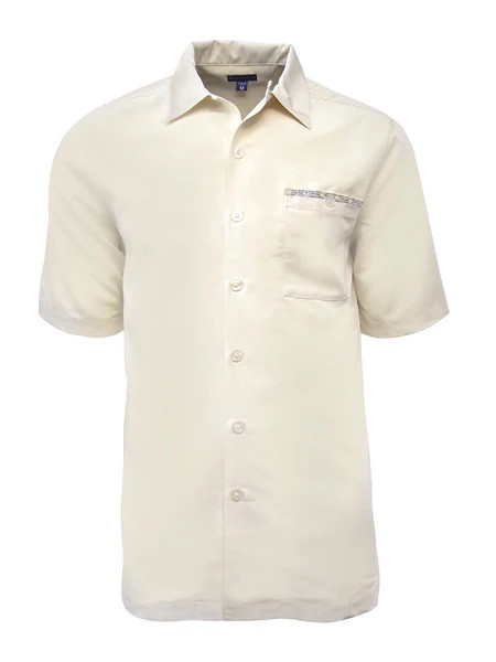 Weekender Framed Palm Tree Embroidered Men's Ivory Shirt - Beach House Gift  Boutique
