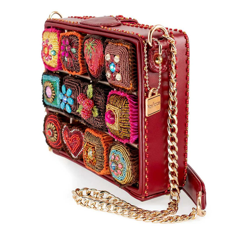Mary Frances Beaded Sweet Indulgence Candy Box Crossbody Handbag