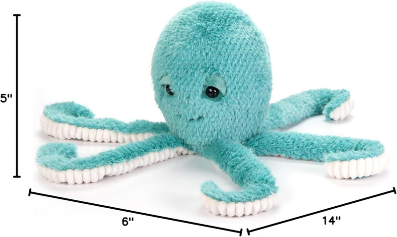 The Petting Zoo Fuzzlez Aqua Stuffed Octopus - Beach House Gift
