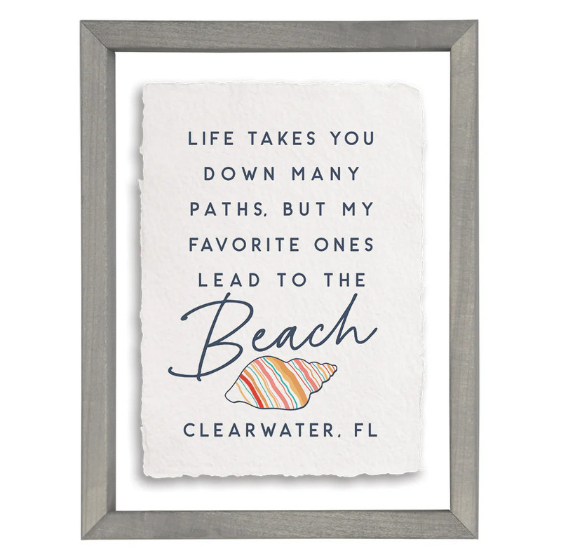 Sincere Surroundings Boynton Beach Life Takes You Framed Paper Mache Sign