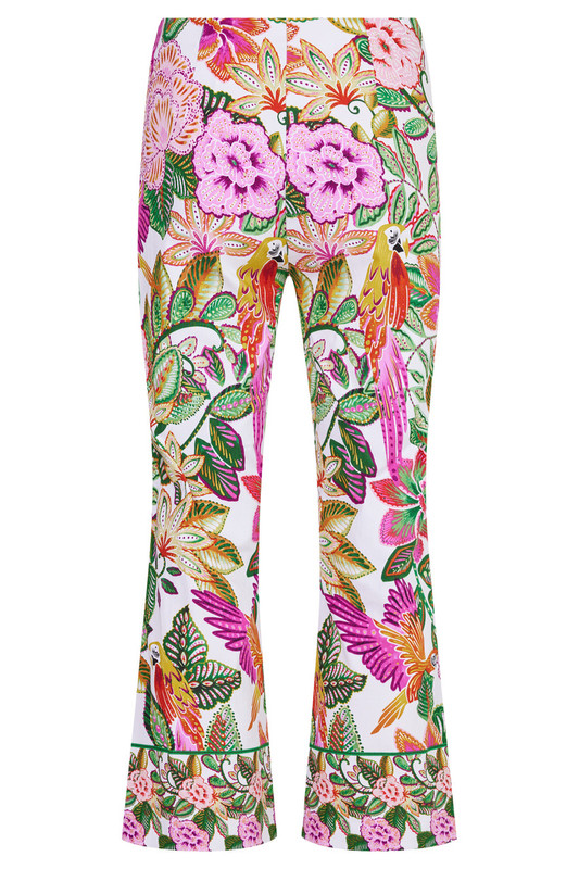 Robell Tropical Bird Paradise Joella 09 Pull On Crop Pant - Beach