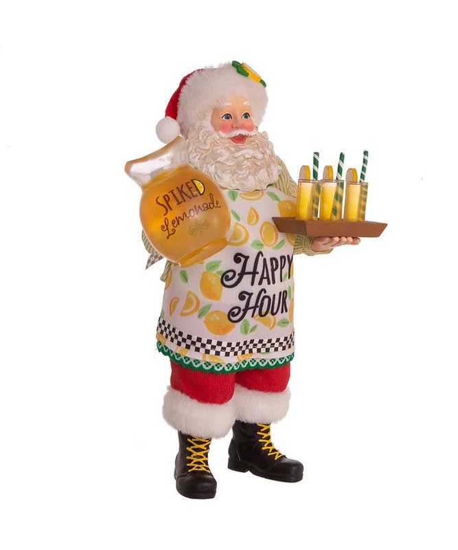 Fabriché™ Happy Hour Lemon Santa Figurine By Kurt Adler - Beach