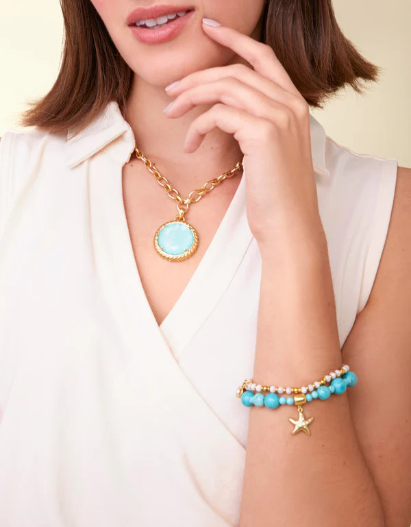 Spartina 449 Gold Bracelets | Mercari Spartina 449 Gold and Turquoise Bracelets display picture 1