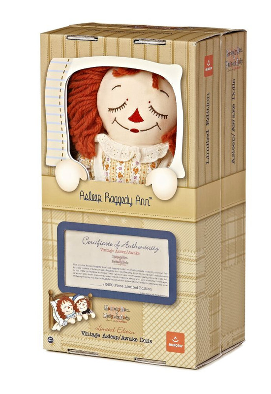 Aurora Vintage Style Raggedy Ann & Andy Awake Asleep 12
