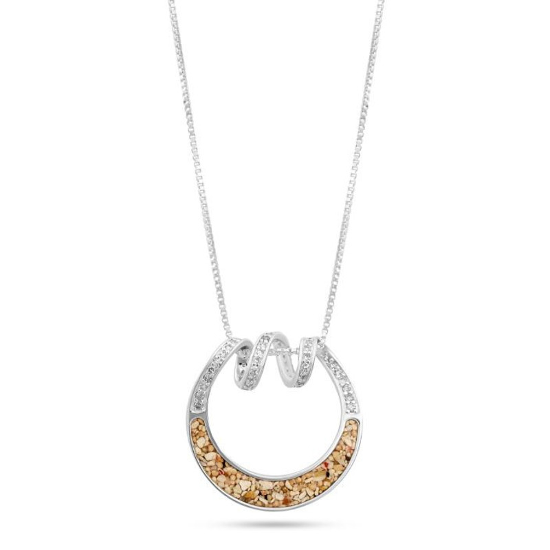 Dune Jewelry Diamond Spindrift & Boynton Beach Sand Silver Necklace