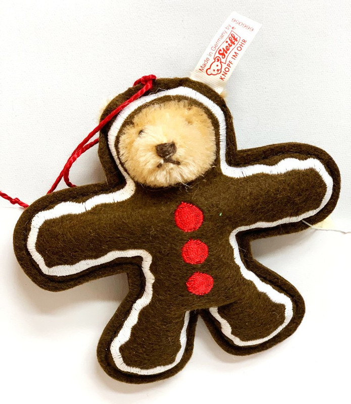 Steiff Gingerbread Man Mohair Christmas Bear Ornament
