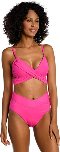 La Blanca Island Goddess Wrap Underwire Push Up Swimsuit Top