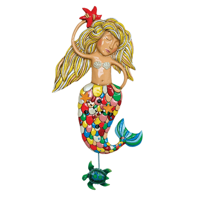 ALLEN DESIGN マーメイド掛け時計 Allen Designs Sirena Large Multicolor Mermaid Pendulum Wall Clock