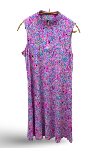 beach flamingo dress Blue Havana Mini | Flamingo - Womens Flamingo Print Ruffle Hem Beach Dress | Medium