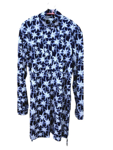 Beachtime White Palm Tree Long Sleeve Navy Sun Dress - Beach House Gift  Boutique