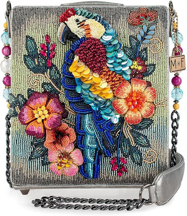 Mary Frances Sitting Pretty Blue Parrot Handbag Crossbody Purse