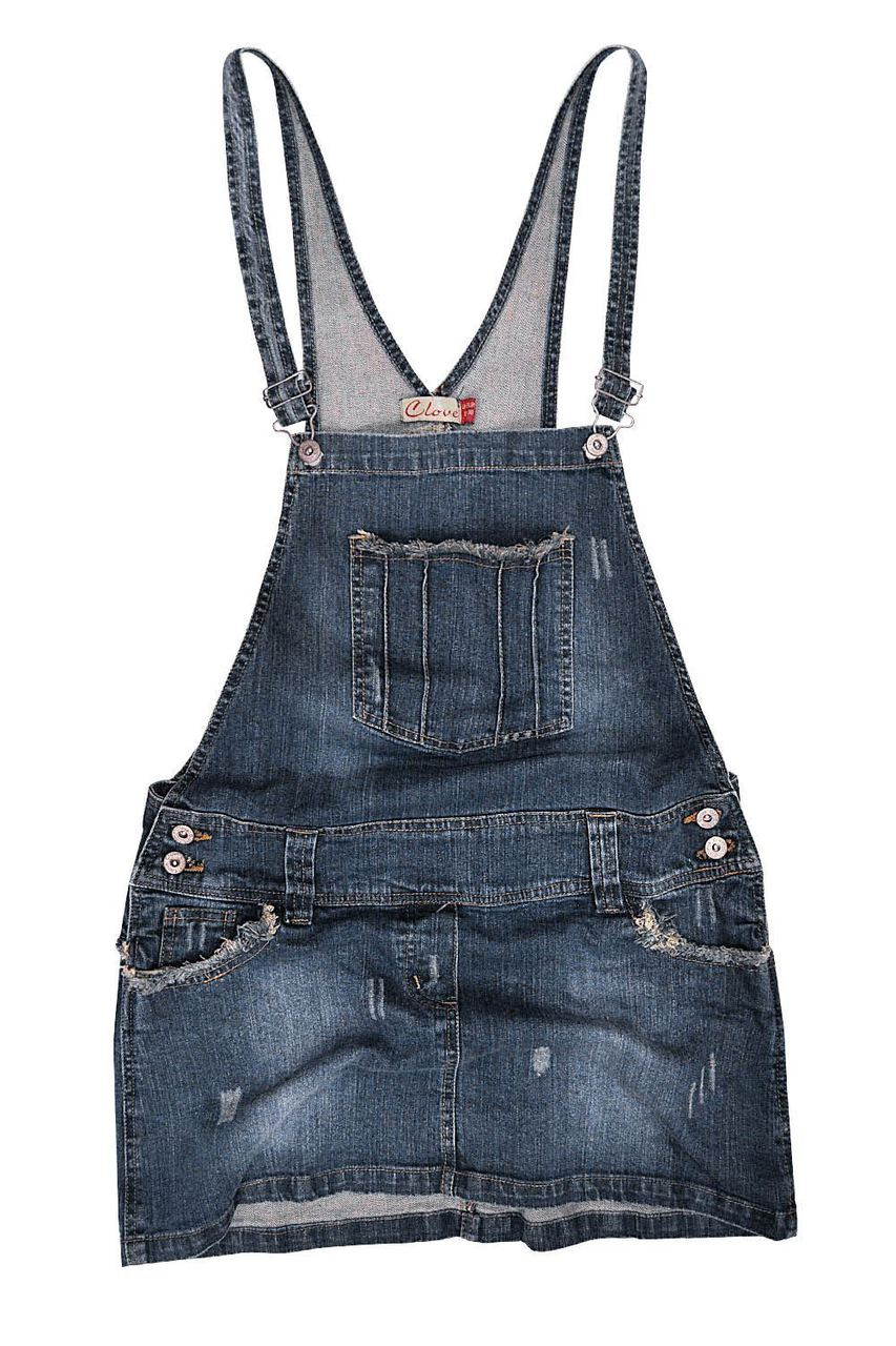 Shop Full Length Denim Dungarees with Pockets Online