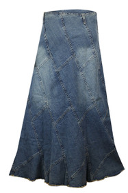 Women Long Denim Skirts UK | Clove Plus Size Jeans Skirts Online | Buy ...