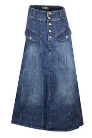 Women Long Denim Skirts UK | Clove Plus Size Jeans Skirts Online | Buy ...