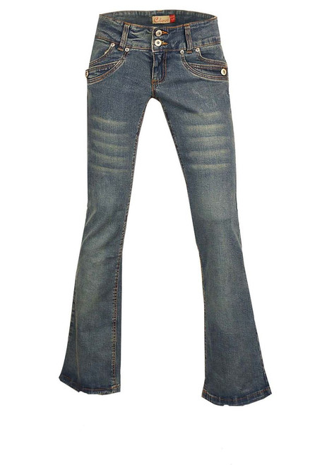 Clove Womens Plus Size Low Rise Slim Boot Cut Denim Jeans - Jeans Oasis