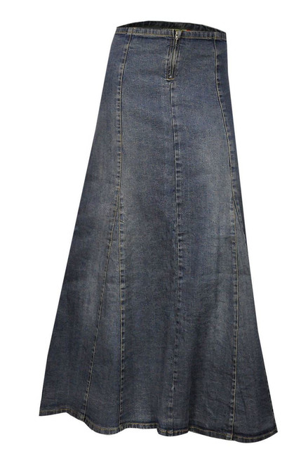 Sanahy Womens Denim Skirts, Soft Stretch Ladies Elasticated Waistband Knee  Length Split Fashion Denim Skirt with Pockets : Amazon.co.uk: Fashion