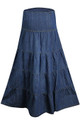 Clove Womens Tall Blue Denim Skirt Five Tier Feminine Chic PlusSizes 14 - 24