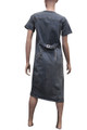 New Blue Stretch Denim Short Sleeves Long Casual Dress