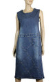 New Blue Stretch Denim Sleeveless Midi Dress