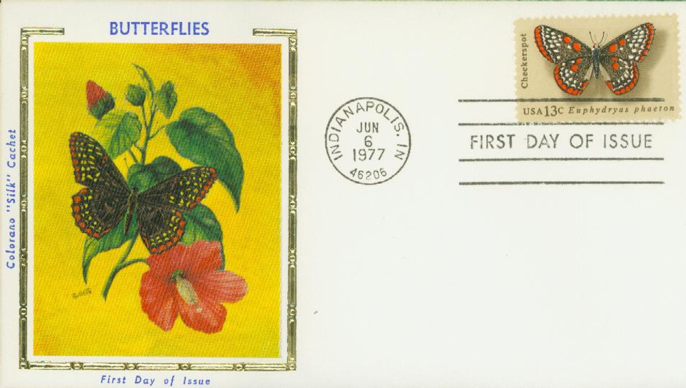 1713 - 1977 13c Butterflies: Checkerspot - Mystic Stamp Company 1713 - 1977 13c Butterflies: Checkerspot - Mystic Stamp Company