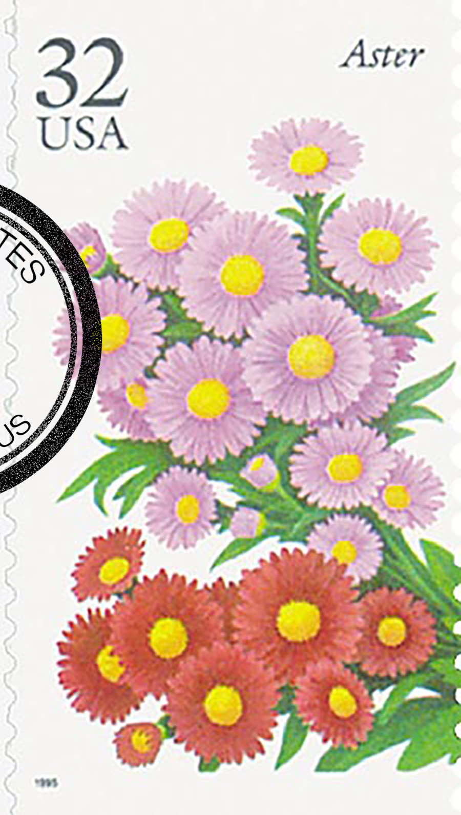 2993 - 1995 32c Fall Garden Flowers: Aster - Mystic Stamp Company