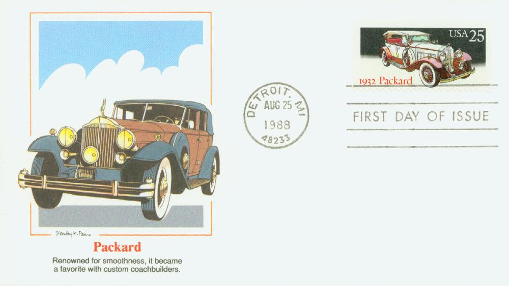 2384 - 1988 25c Classic Cars: 1932 Packard - Mystic Stamp