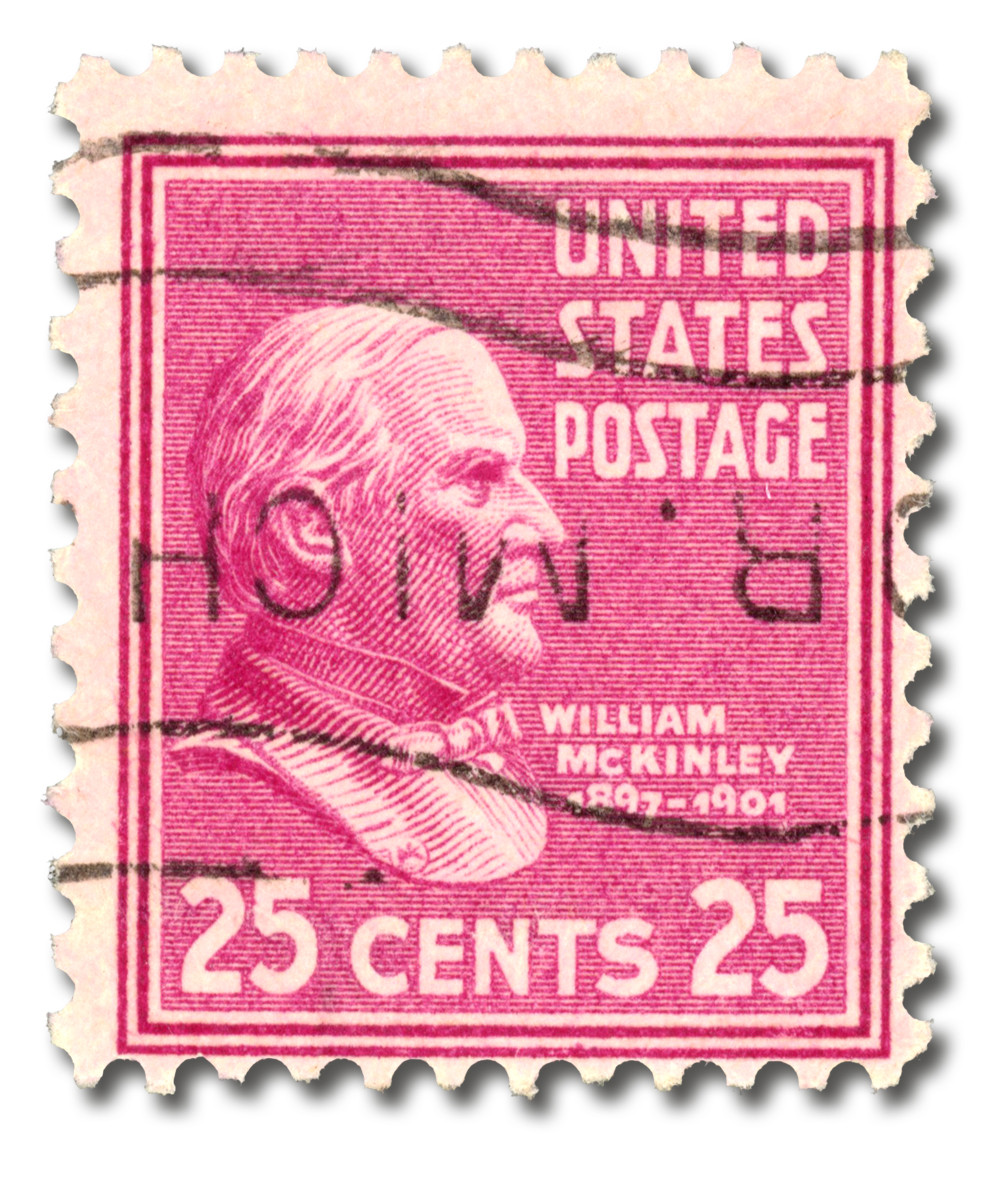 829 - 1938 25c William McKinley, Deep Red Violet - Mystic
