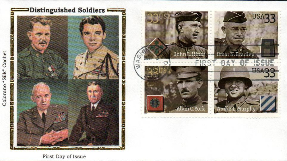 3393-96 - 2000 33c Distinguished Soldiers - Mystic Stamp Company