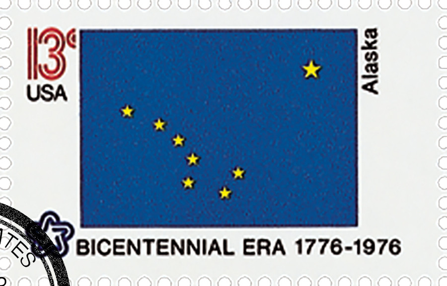 1681 - 1976 13c Bicentennial State Flags: Alaska - Mystic Stamp