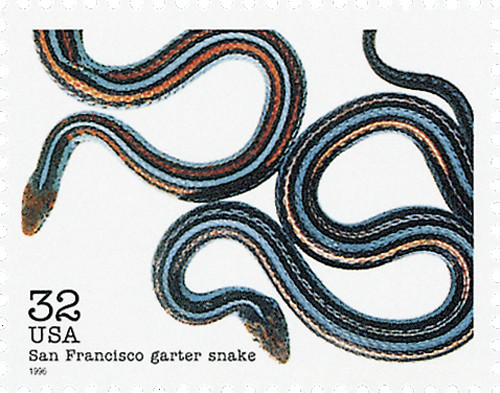 3105k - 1996 32c Endangered Species: San Francisco Garter Snake