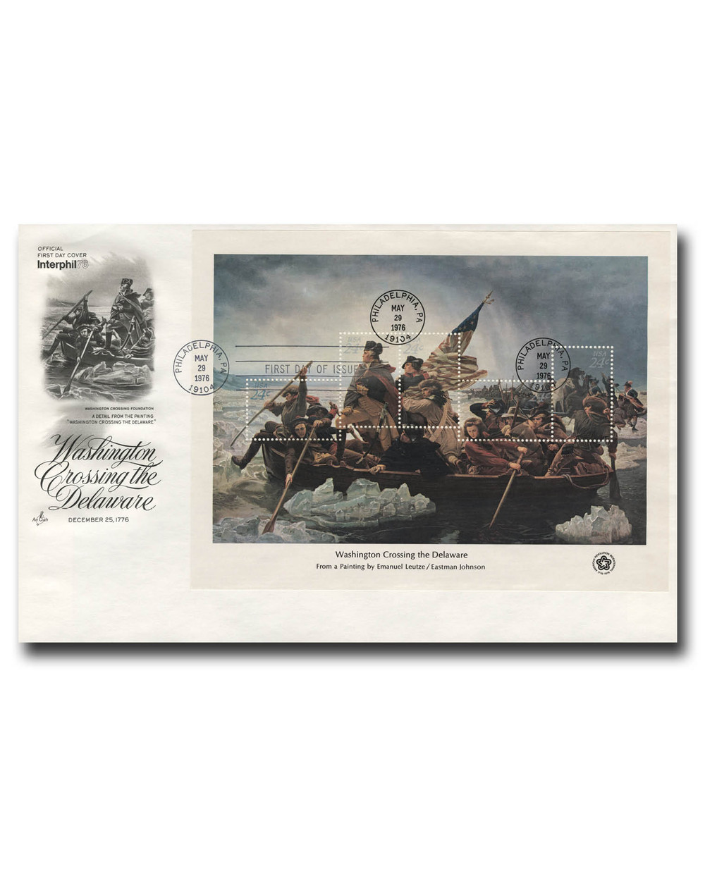 1688 - 1976 24c Washington Crosses the Delaware, Souvenir
