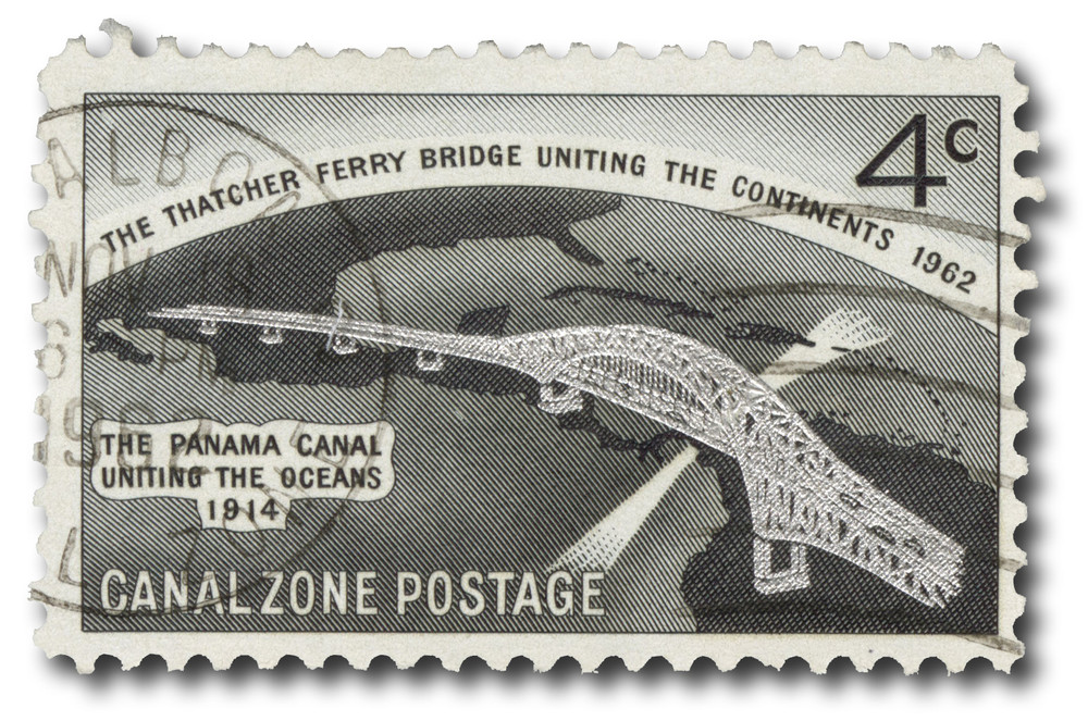 CZ157 - 1962 4c Thatcher Ferry Bridge, Black & Silver, Canal Zone